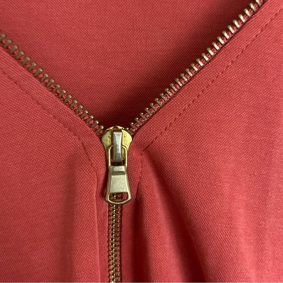 Soft Surroundings Nadia Zipper Tunic Orange Rust Modal Split Back Minimalist XL - Picture 4 of 13